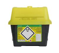 Lyall Willis Sharps Bin 2L Grey Eco freindly - Yellow Lid (Single Pack)