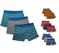 Lyallpur 3 Pairs Kids Boys Boxer Shorts Striped & Plain Cotton Trunk Pants Children Designer Underwear Kids (9-11 Years)