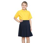 Lyallpur Girls Polo Shirt Plain Polo T Shirts School Uniform Polycotton (as8, Age, 11_Years, 12_Years, Regular, Gold, 11-12 Years)