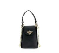 Lyallpur Ladies Studded Sides Women Grab Handbag Bee Emblem Across Shoulder Chain Strap Bag VP14 (Black)