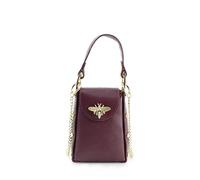 Lyallpur Ladies Studded Sides Women Grab Handbag Bee Emblem Across Shoulder Chain Strap Bag VP14 (Burgundy)