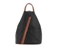 Lyallpur Women Real Leather Triangle Shape Backpack Stylish Multi Pocket Design with Adjustable Strap VPR244 (Black Brown)