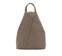 Lyallpur Women Real Leather Triangle Shape Backpack Stylish Multi Pocket Design with Adjustable Strap VPR244 (Taupe)