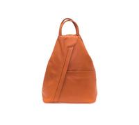 Lyallpur Women Real Leather Triangle Shape Backpack Stylish Multi Pocket Design with Adjustable Strap VPR244 (Tan)