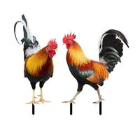 lyanny 2 Pieces Hen Statue Garden Stakes, Metal Chicken Animal Sculptures, Realistic Yard Art Chicken Figurines Lawn Stakes for Garden Courtyard Pathway