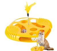 lyanny Cat Toy Racing Track, Cat Toy with Marble Run and Feathers - Game for Stress Reduction for Kittens | For Daily Exercise in the Home, for Entertainment, Boredom and for