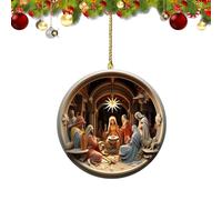 lyanny Christmas Nativity Scene Pendant - 2D Acrylic Religious Decorations - Jesus Christ Jewellery for the Christmas Tree | For Home Easter Holidays Bookshelf Car Interior Door Handle Branches