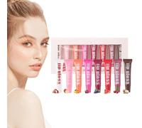 lyanny Clear Lip Gloss For Women,8X Fruit Flavour Jelly Tinted Lip Butter Oil - Lip Gloss In Assorted Fruity Flavors, Clear Glossy Lip Care Gloss, Lip Gloss Collection Makeup Set For Girls And Women