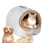 lyanny Closed Cat Bed, Winter Semi-Closed Comfortable Warm Bed for Kittens, Puppies and Kittens, Covered Pet Tent for Home, Apartment, Bedroom, Living Room as well as for