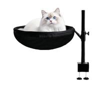 lyanny Desk Cat Perch | Desk Mounted Cat Bed Hammock | Pet Supplies 360 Rotating Furniture with Removable Washable Cover for Work Home Desktop Game Island Table