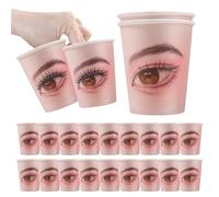 lyanny Eyelash Practice Supplies, Extension Lash Makeup Paper Cup, Grafting Eyelashes Beginners Practice Plate Paper for Women, Adults, Eyelash Beautician
