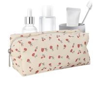 lyanny Floral Pouch | Cherry Pencil Case for Makeup Brushes - Reusable Flower Pencil Pouch, Multifunctional Makeup Storage Organizer for Travelling or Daily Use