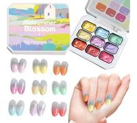 lyanny Gel Paint for Nails Art | 9-Colors Gradient Painting Gel | No Wipe Polish Long-Lasting UV LED Curing Drawing for Beauty French Manicure Home Salon