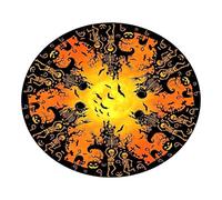 lyanny Halloween Round Fitted Tablecloth,with Elastic Edge Waterproof Stain-Resistant,Fall Round Fitted Tablecloth - for Dining Kitchen Indoor Outdoor Patio Picnic Camping Holiday Party