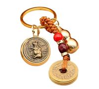 lyanny Lucky Coin For Good Luck Feng Shui | Car Keychains Pendant | Longevity Brass Key Ring Car Pendants, Feng Shui Coin Exquisite For Adults
