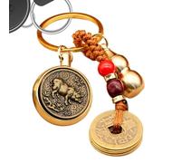 lyanny Lucky Coin For Good Luck Feng Shui,Chinese Five Emperors Coin - Longevity Brass Key Ring Car Pendants, Feng Shui Coin Exquisite For Adults