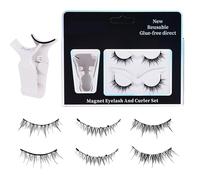 lyanny Magnetic Lashes with Applicator | No Glue 2 Pairs Reusable C Curl Magnet Lashes - Eye Lash Strips, False Eyelashes Extension Kit fpr Eye Makeup