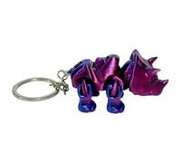 lyanny Printed Dragon - Articulated Dragon Statue Keyring | Printed Triceratops Animals Toy for Car Decoration, Tabletop Ornament