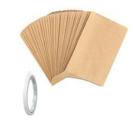 Lyaor 100 Pcs Kraft Seed Envelopes Seed Packets 9x12cm/3.54x4.72in Vintage Brown Coin Envelopes Small Kraft Paper Envelopes Bags for Jewelry Stamps Seeds Coins Candies - with Double-Sided Tape