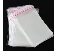 Lyaor 400 Pieces Clear Cellophane Bags 9x13+3cm Small Self-Adhesive Sealing Treat Bags Food Grade OPP Plastic Bags Plastic Gift Bags for Candies Chocolates Lollipops Cookies Beads Jewelry