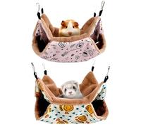 LYART 2 Pieces Guinea Pig Rat Ferret Hammocks and Warm Beds for Small Animals Pet, Squirrel Rat Ferret Cage Accessories and Toys for Sugar Glider Guinea Pig Hamster (2.Teapot+Heart)