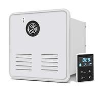 LYAYYDS RV Water Heater Replacement, 12V DC Tankless Propane, 15x15 Inch Door Size, with Digital Remote, 55,000 BTU for Campers, Vans, Off-Grid White