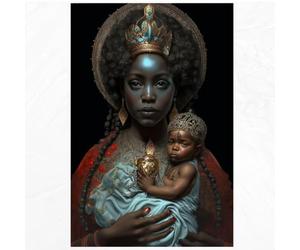 LYBCEOUG Canvas Wall Art, Voodoo Goddess Art Print, Canvas Poster Suitable for Bedroom, Living Room Decor(30x40cm/With frame)