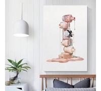 LYBCEOUG Modern Style Wall Decor, Nude Nail Polish Bottles Canvas Prints, Beauty-Themed Wall Art(40x60cm/No frame)