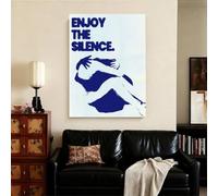 LYBCEOUG Silhouette Canvas Print, Enjoy The Silence Text Wall Decor(40x50cm/No frame)