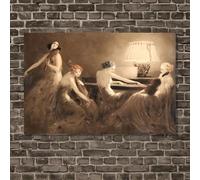 LYBCEOUG Wall Art, Canvas Print Quartet, Canvas Painting, Bedroom/Living Room Decoration (20x35 cm/Framed)