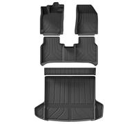 LYBH Floor Mats Set Car Floor Mats TPE Cargo Liner Trunk/Backrest For VW ID.7 ID7 Pad Waterproof Left Rudder Anti-slip Carpet Cars Floor Trim(Black 4)