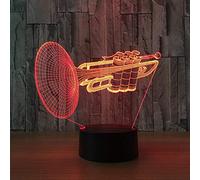 Lybring 3D Night Light, Mood Trumpet Illusion Lamp, LED Musical Instruments Table Desk Color Changing Light Home Decor for Birthday Festival