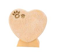 Lybunair Heart Shaped Resin Dog Pet Memorial Stone DIY Animal Tombstone Outdoor Courtyard Decoration Ornaments (Amarillo arena)