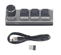 Lybunair USB Wired 2.4G 3 Key Keyboard with Programmable Keypad and Knob