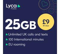 Lyca Mobile 25GB Pay As You Go SIM Card