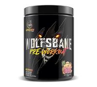 Lycan Labs Wolfsbane Strong Pre Workout Powder - High Stim Energy, Pump & Focus, 350mg Caffeine, 6g Citrulline, 3.2g Beta-Alanine, Mango, Pineapple & Orange, 40/20 Servings