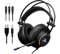 LYCANDER Gaming Headset with Microphone LED Light, 3.5mm input - for PC, PS4, X