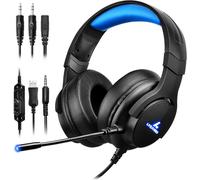 LYCANDER Gaming Headset with Microphone LED Light, 3.5mm input - for PC, PS4, X