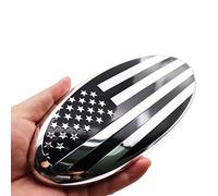 LYCARESUN Front Grille American Flag Emblem for Ford, Rear Tailgate Emblem Badge Nameplate for Ford F150 F250 F350 (9", Black and Silver)