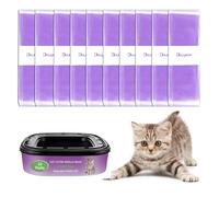 Lycasia Cat Litter Refills Bag, 15Ft Compatible with Genie Litter Refill Cartridge, Litter Locker, Cat Litter Bin (Not Included Refill Cartridge) (10Pcs, Purple）