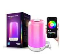 Lycasia Smart Table Lamp, Touch Control Bedside Smart Lamp with Bluetooth Surplife APP Stepless Dimming,16 Million RGB Colour Changing USB Rechargeable LED Night Light for Bedroom,Living Room
