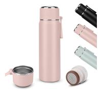 Lycasia Stainless Steel Water Bottle,550ml Insulated Water Bottles,Double Wall Vacuum Flasks for Hot and Cold Drinks,360°Leakproof Metal Water Bottle for Home Camping Sports Gym(Pink)