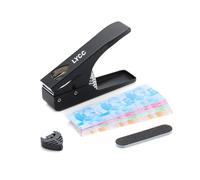 LYCC DIY Guitar Pick Punch luxury gift package the,Premium Guitar Pick Maker,16paddle clip Strips and a file for smoothing - black