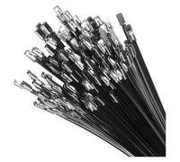 LYCCS 100Pcs Self-Locking Metal Black Cable Ties Stainless Steel Coated Heavy Duty Zip Tie Fastener(65cm)