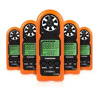 LYCEBELL Handheld Anemometer, Digital Wind Speed Meter with Backlight LCD, Measuring Wind Speed/Temperature, Portable Air Velocity Gauge for Surfing, Fishing, Meteorology
