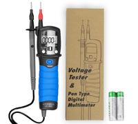 LYCEBELL Voltage and Continuity Tester 38C, Digital Multimeter for Measuring Two Pole Voltage DC AC 600V, Resistance, Capacitance, Diode, Auto Range Voltmeter with Test Leads, Data Hold & Flashlight