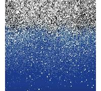 LYCGS 10X10ft Blue and Silver Backdrop Birthday Backdrop Silver Spots Bokeh Backdrop Wedding Prom Graduation Photography Background Happy New Year Party Decoration Banner X-79
