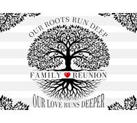 LYCGS 83''x47.2'' Family Reunion Backdrop Family Tree Leaves Our Roots Run Deep Our Love Runs Deeper Photography Background X-390