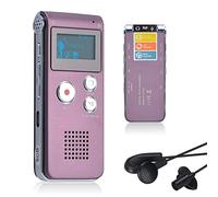 Lychee 8GB Voice Recorder USB Rechargeable Dictaphone LCD Recorder with Multifunctional Digital Audio and MP3 Player (Wine Red)