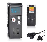 Lychee 8GB Voice Recorder USB Rechargeable Dictaphone LCD Recorder with Multifunctional Digital Audio and MP3 Player (Black01)